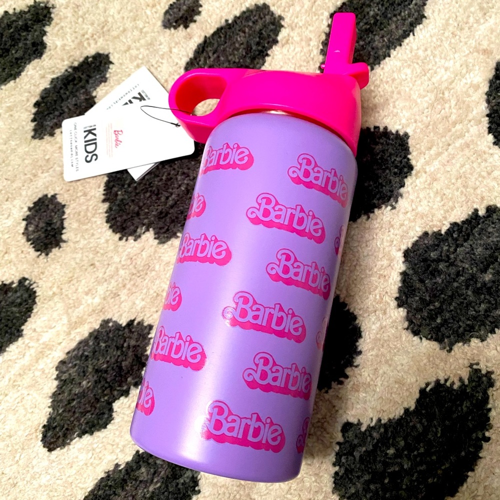 Barbie themed kids water bottle